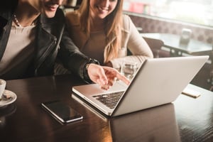 couple sharing social media content